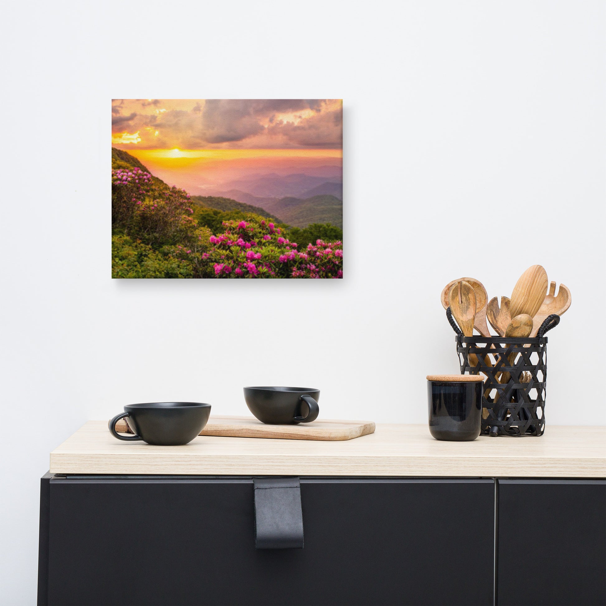 Master Bedroom Art Above Bed: Close of the Day - Appalachian Mountains Sunset - Floral / Botanical / Rustic Landscape Photograph Asheville North Carolina Blue Ridge Parkway