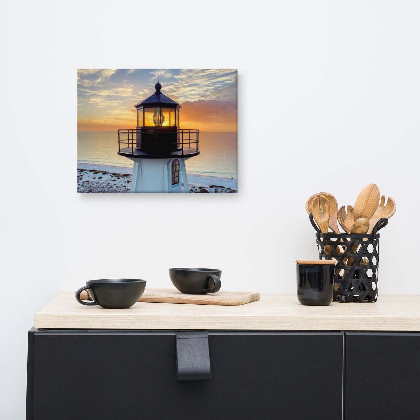 St Mark Lighthouse at Sunset Coastal Architectural Photograph Canvas Wall Art Print