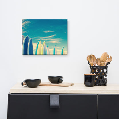 Retro Surfboards Lifestyle Photograph Canvas Wall Art Print