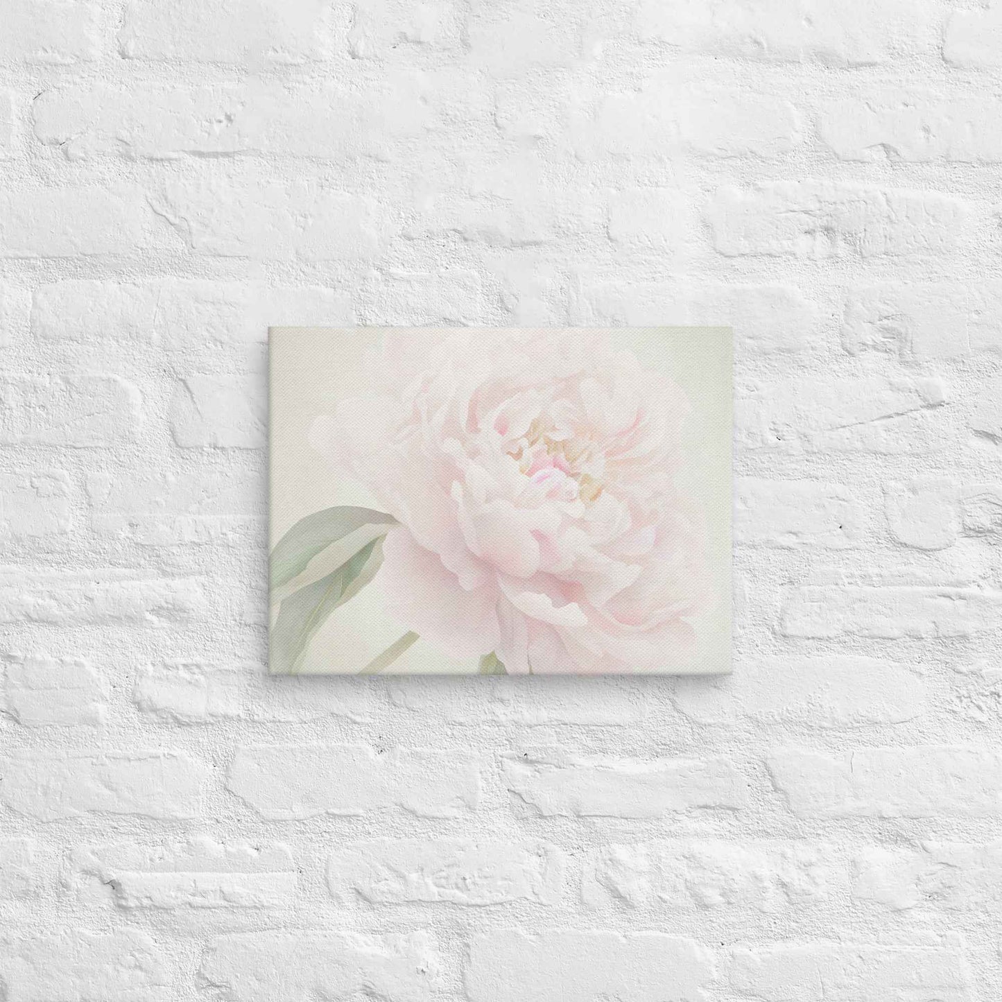 Hazy Bloom Floral Digital Artwork Peony Still Life Canvas Wall Art Print