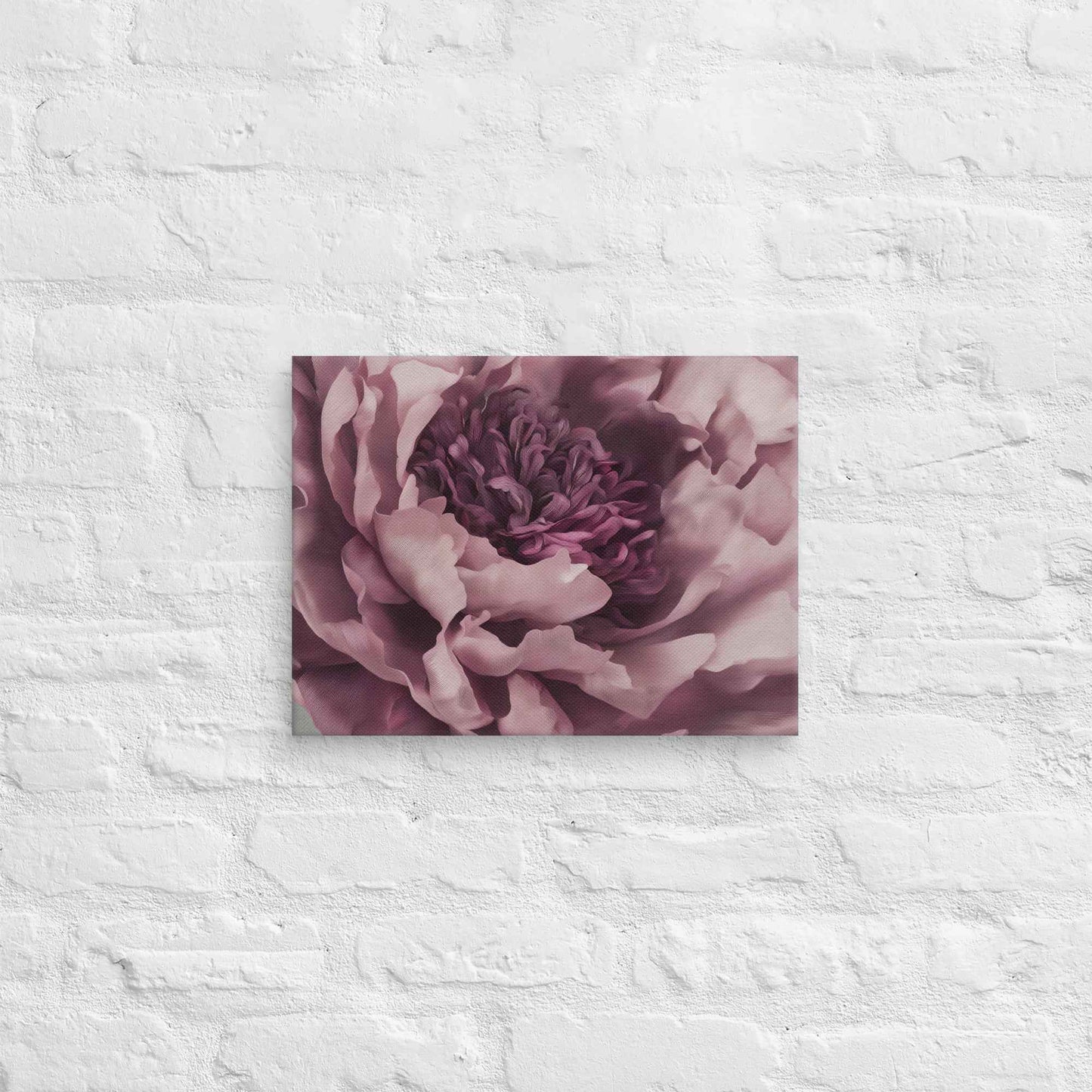 Painted Grace Floral Digital Artwork Pink Peony Wall Art Canvas Print