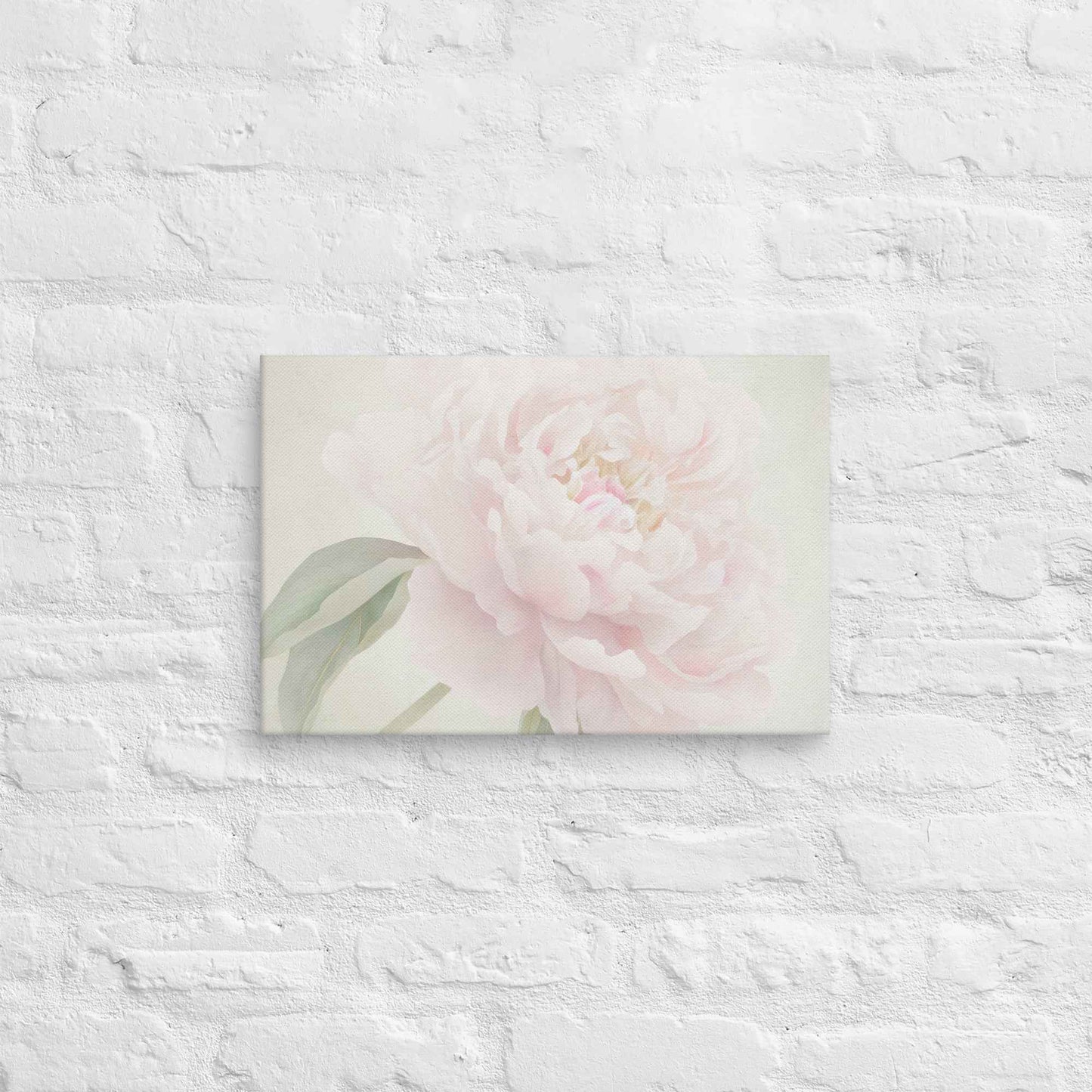 Hazy Bloom Floral Digital Artwork Peony Still Life Canvas Wall Art Print