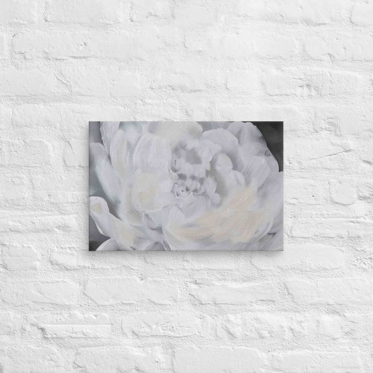 Shadowed Grace Digital Artwork Peony Oil Painting Canvas Wall Art Print
