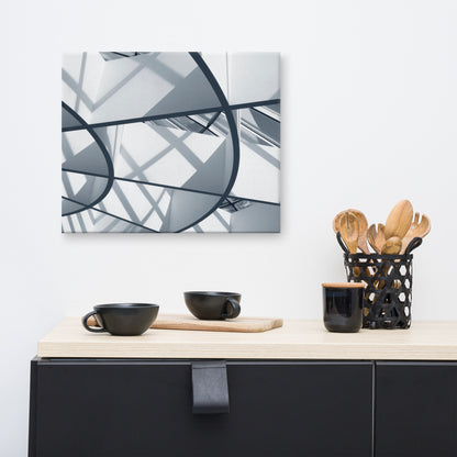 Interwoven Lines Colorized Architectural Photograph Canvas Wall Art Print
