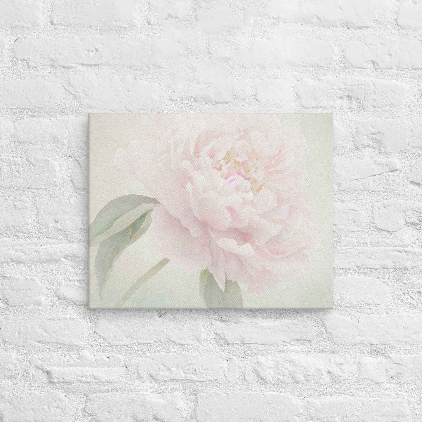 Hazy Bloom Floral Digital Artwork Peony Still Life Canvas Wall Art Print