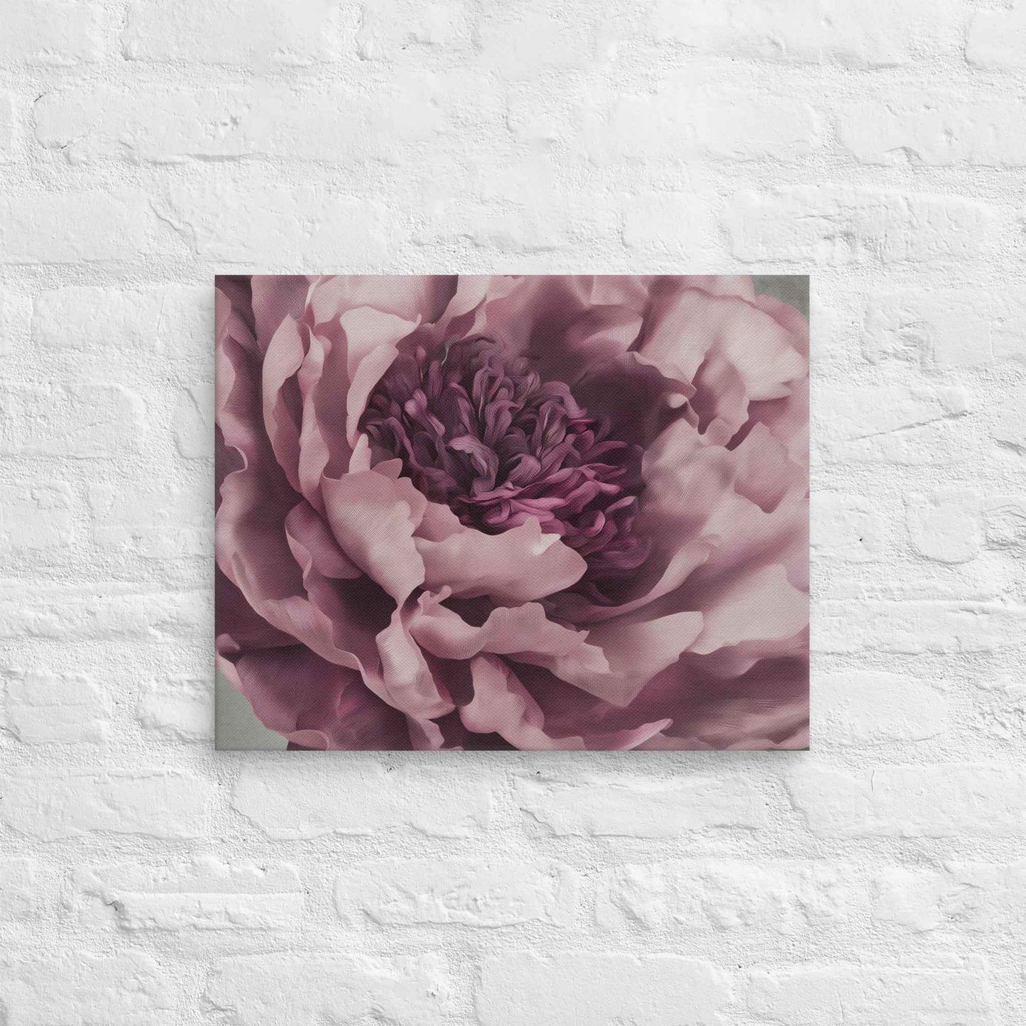 Painted Grace Floral Digital Artwork Pink Peony Wall Art Canvas Print