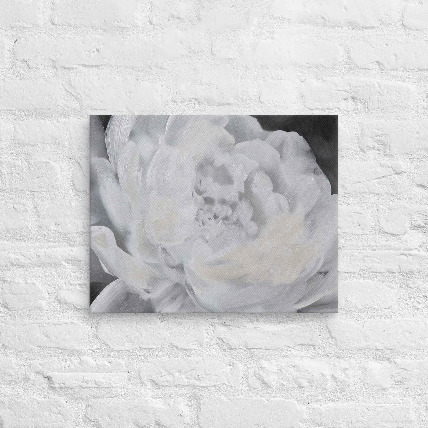 Shadowed Grace Digital Artwork Peony Oil Painting Canvas Wall Art Print