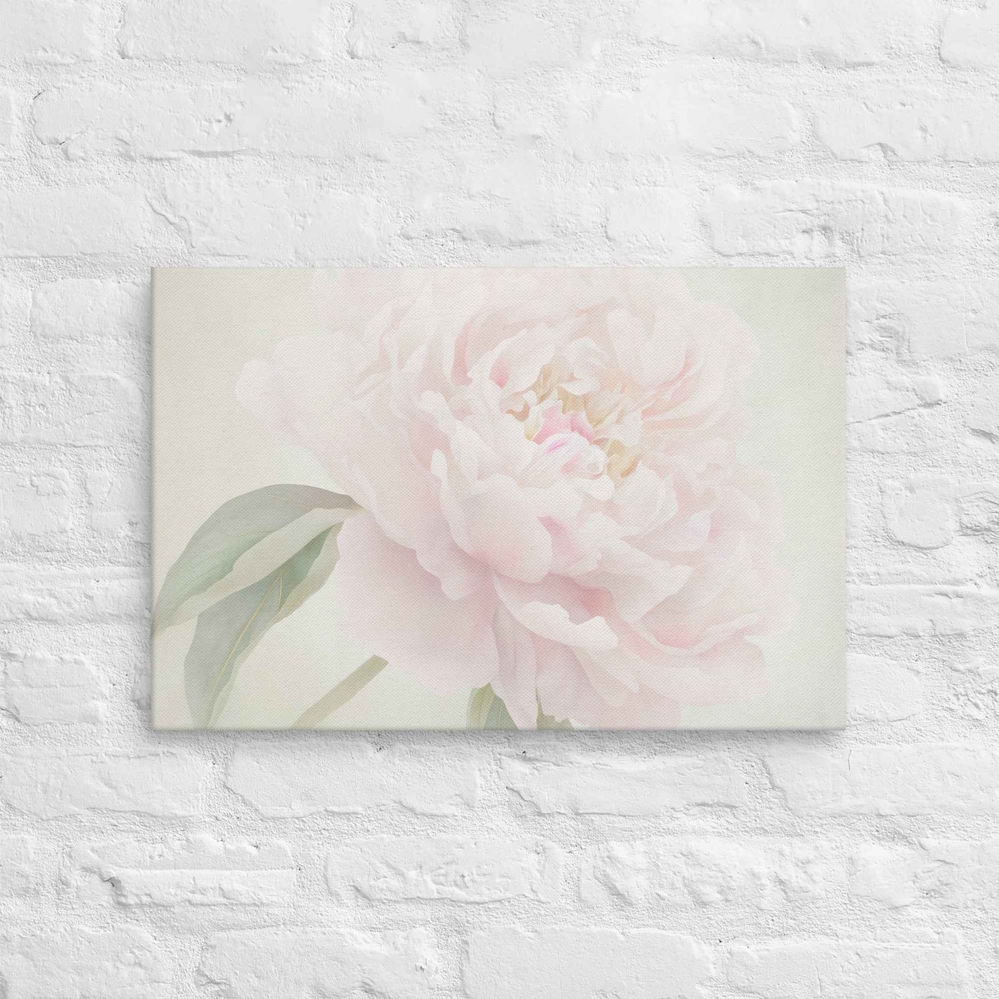 Hazy Bloom Floral Digital Artwork Peony Still Life Canvas Wall Art Print