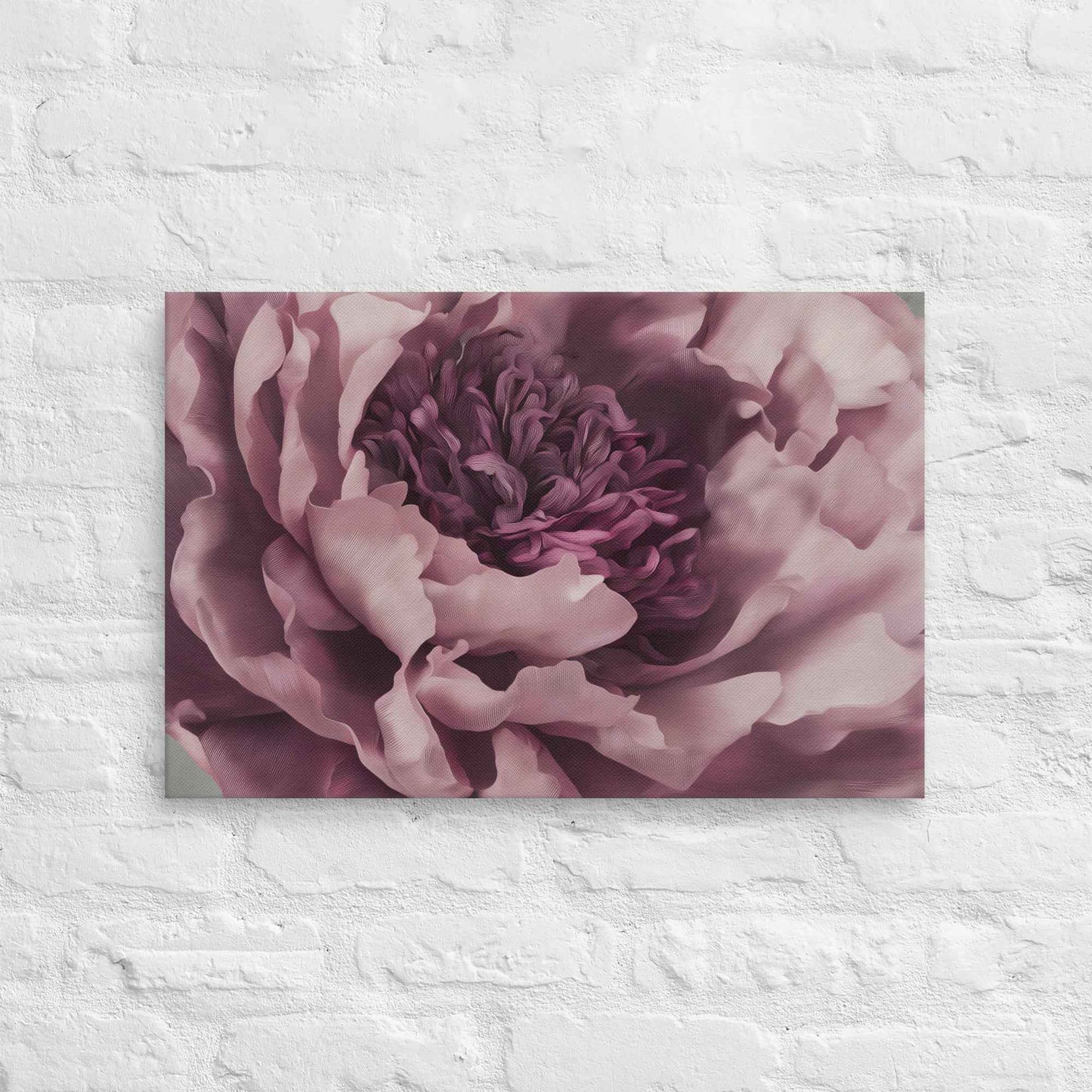 Painted Grace Floral Digital Artwork Pink Peony Wall Art Canvas Print