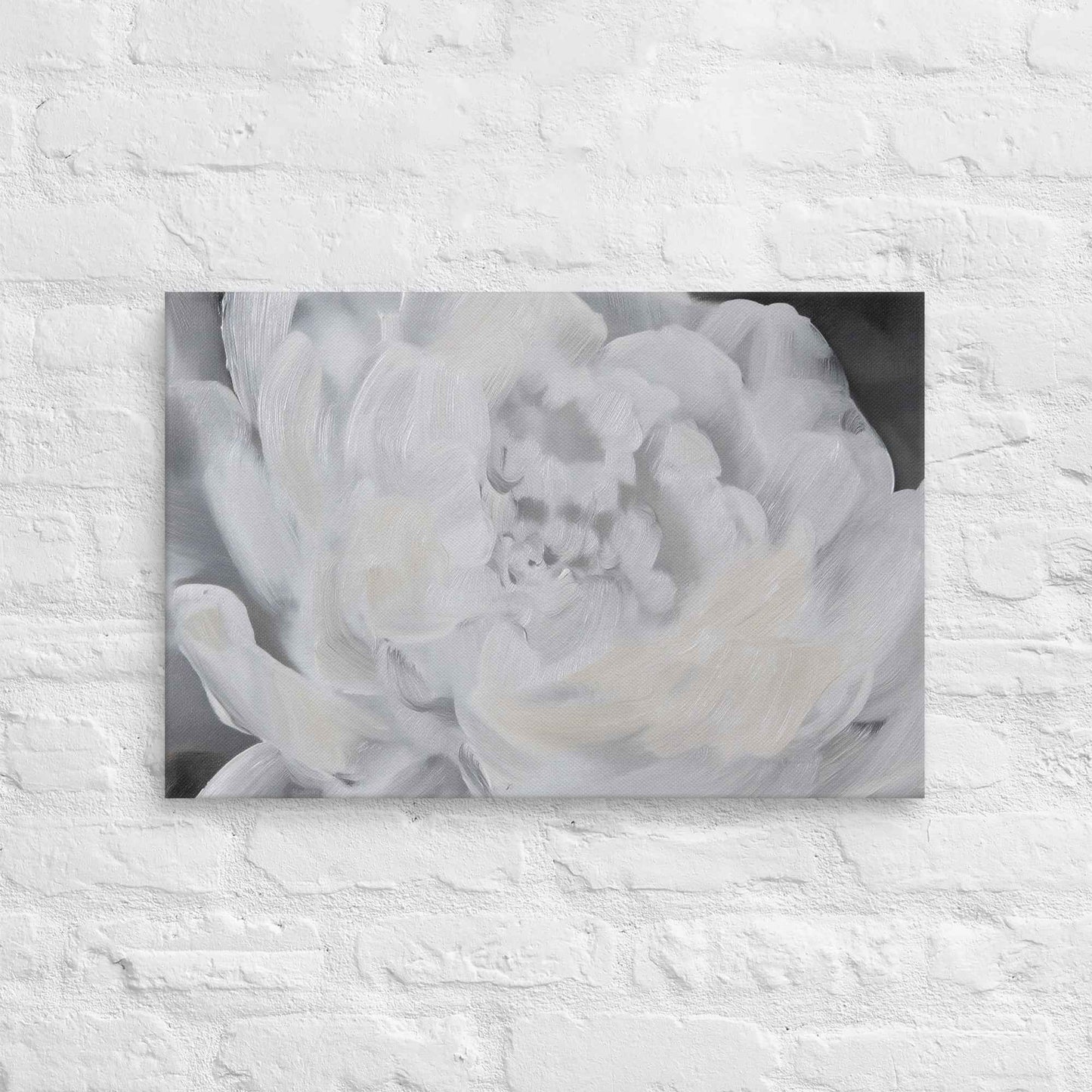 Shadowed Grace Digital Artwork Peony Oil Painting Canvas Wall Art Print