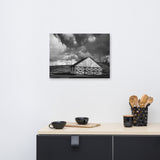 Aging Barn in the Morning Sun Black and White Canvas Wall Art Prints