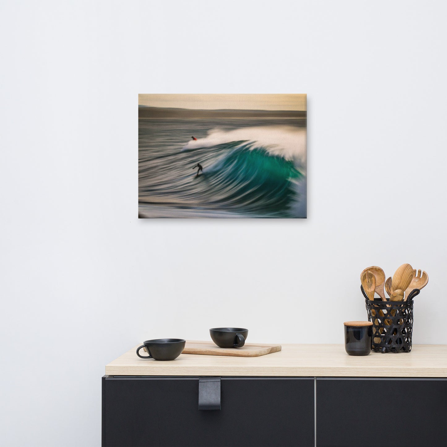 A Surfer's Dance with Light Lifestyle / Abstract / Landscape Photograph Canvas Wall Art Print