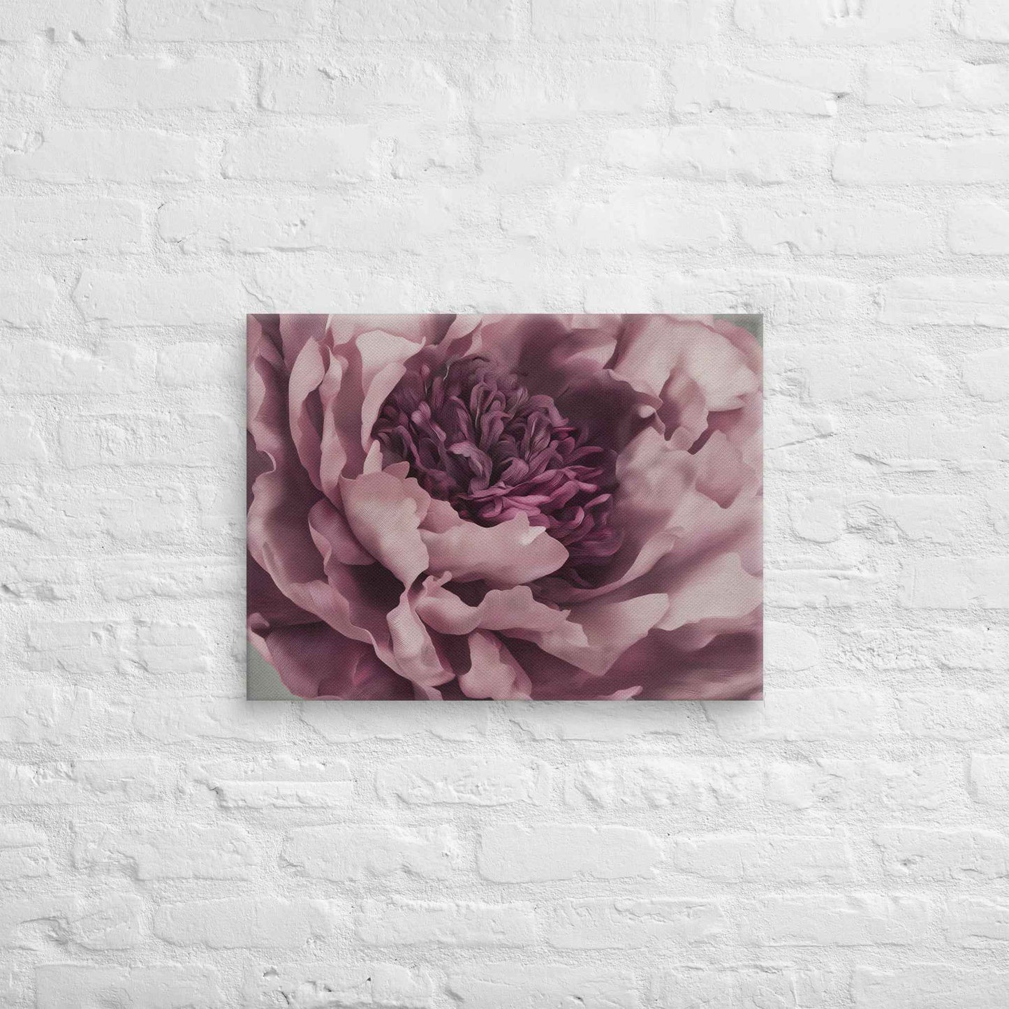 Painted Grace Floral Digital Artwork Pink Peony Wall Art Canvas Print