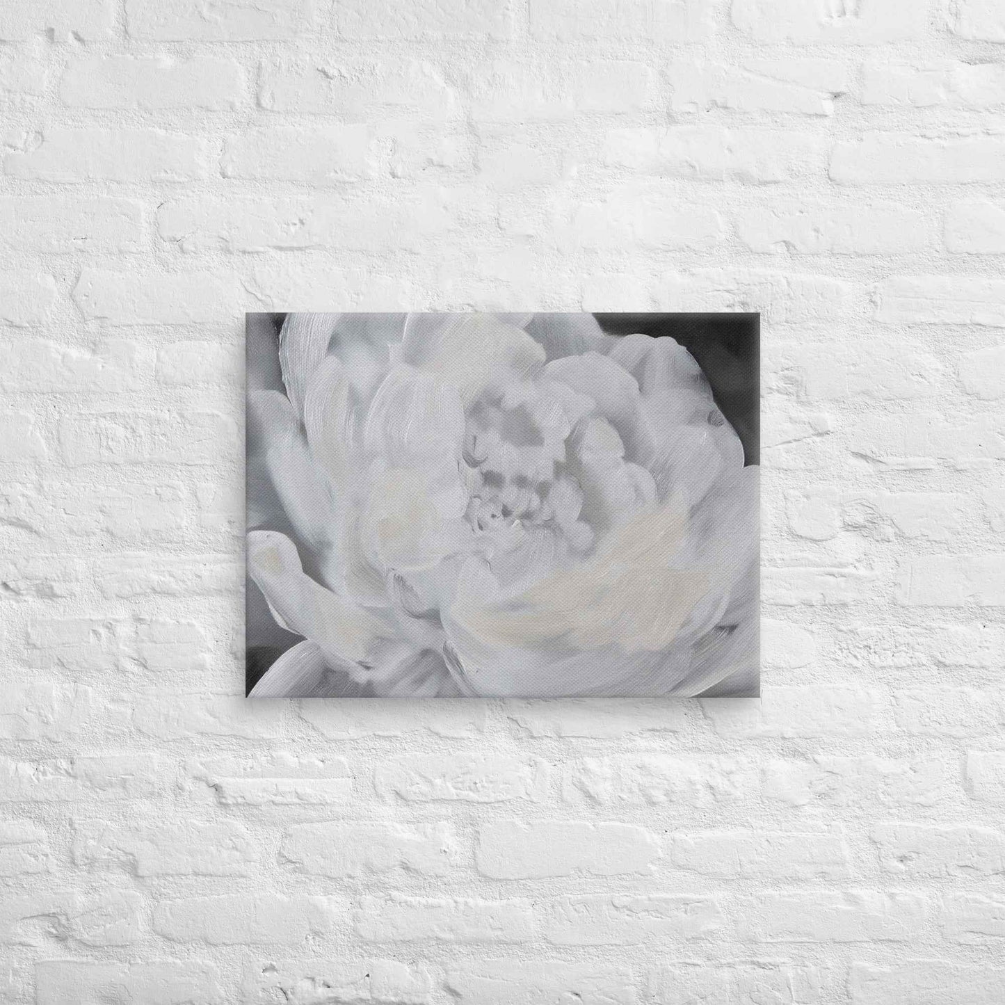 Shadowed Grace Digital Artwork Peony Oil Painting Canvas Wall Art Print