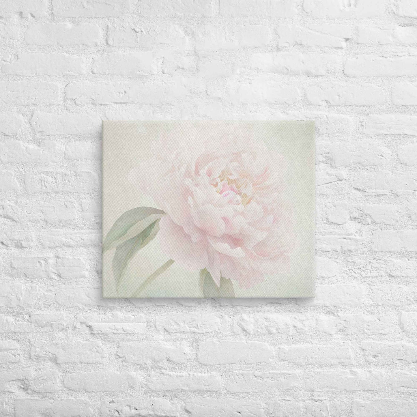 Hazy Bloom Floral Digital Artwork Peony Still Life Canvas Wall Art Print