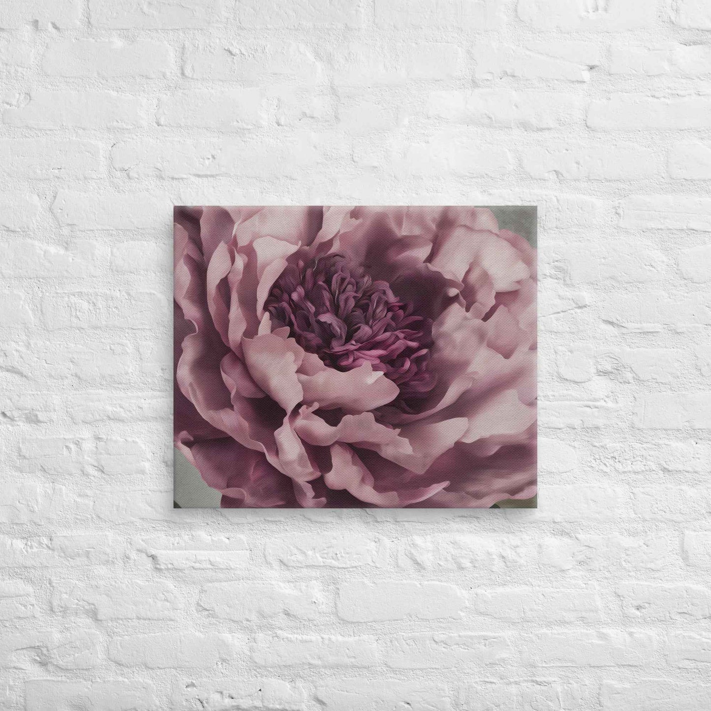 Painted Grace Floral Digital Artwork Pink Peony Wall Art Canvas Print