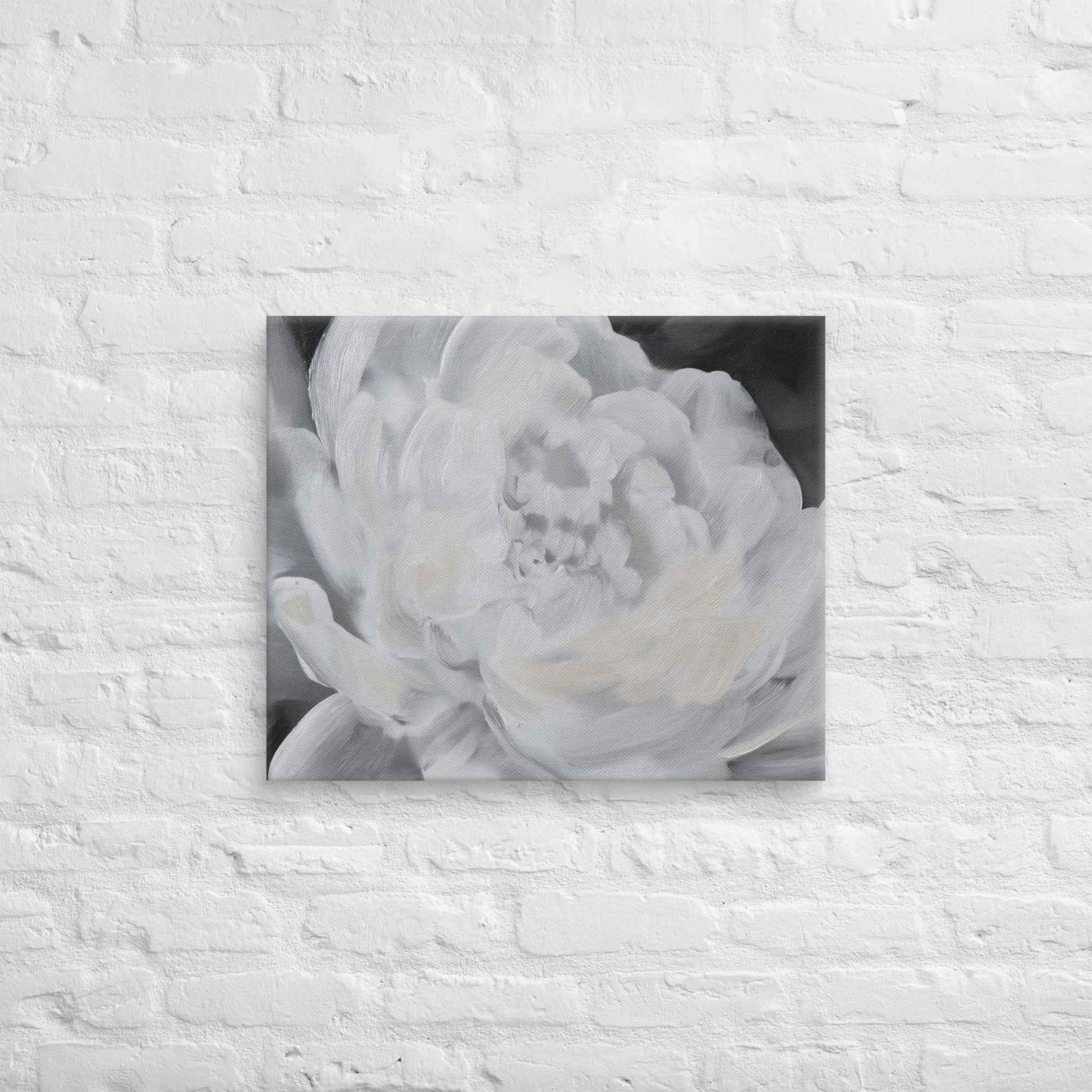 Shadowed Grace Digital Artwork Peony Oil Painting Canvas Wall Art Print