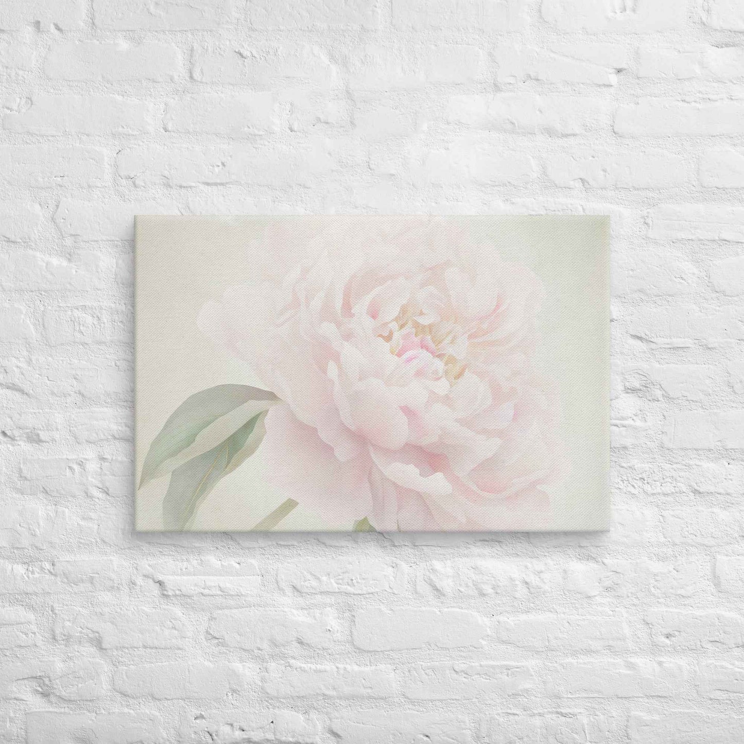 Hazy Bloom Floral Digital Artwork Peony Still Life Canvas Wall Art Print
