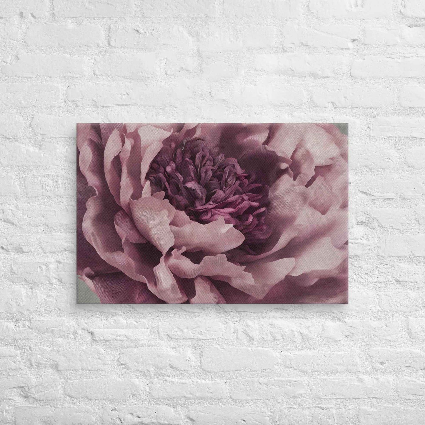 Painted Grace Floral Digital Artwork Pink Peony Wall Art Canvas Print