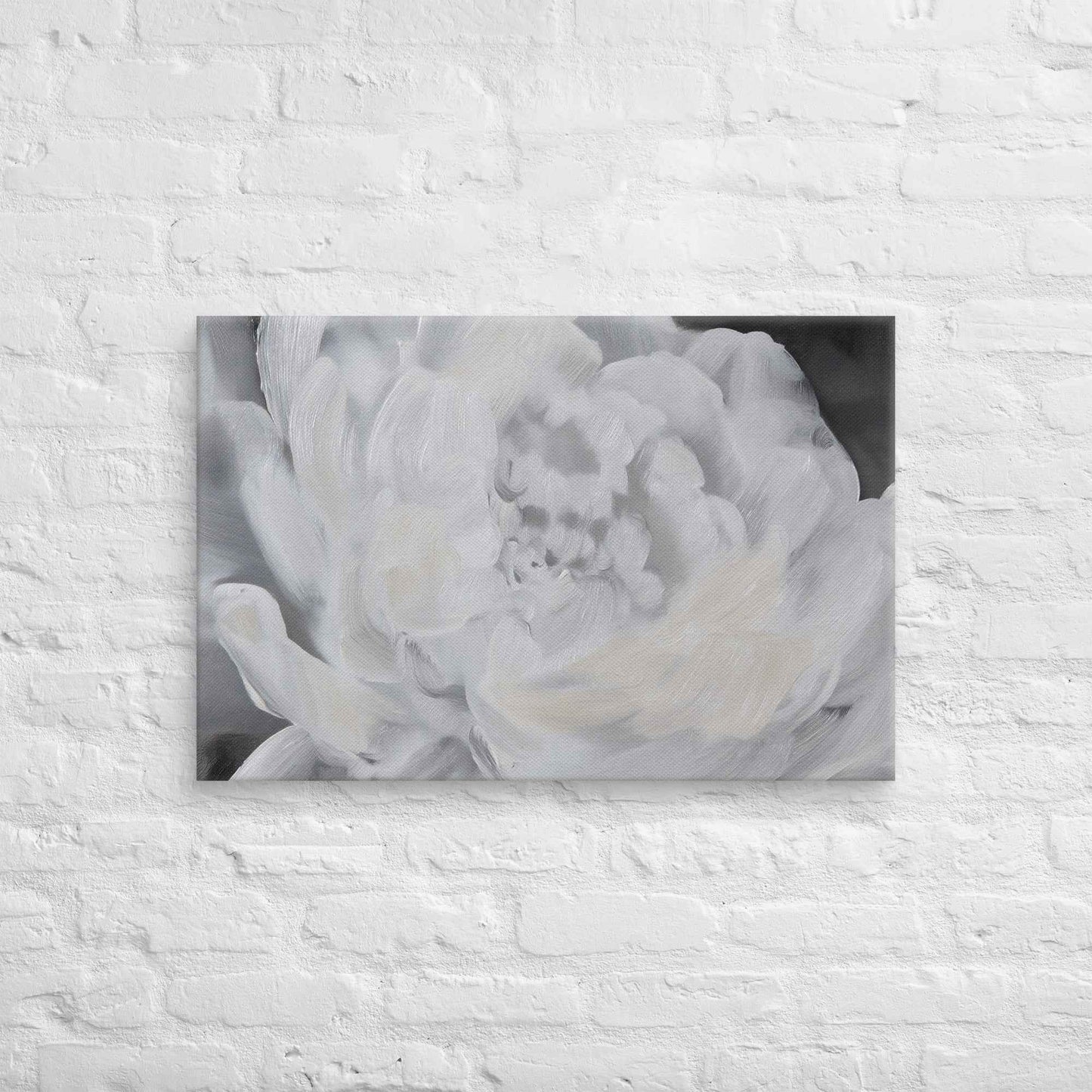 Shadowed Grace Digital Artwork Peony Oil Painting Canvas Wall Art Print
