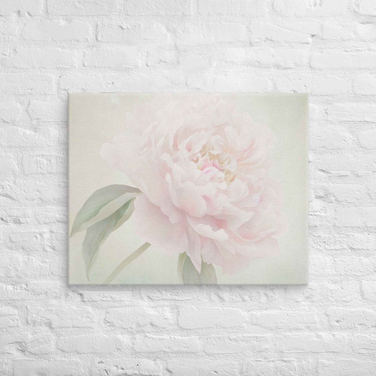 Hazy Bloom Floral Digital Artwork Peony Still Life Canvas Wall Art Print
