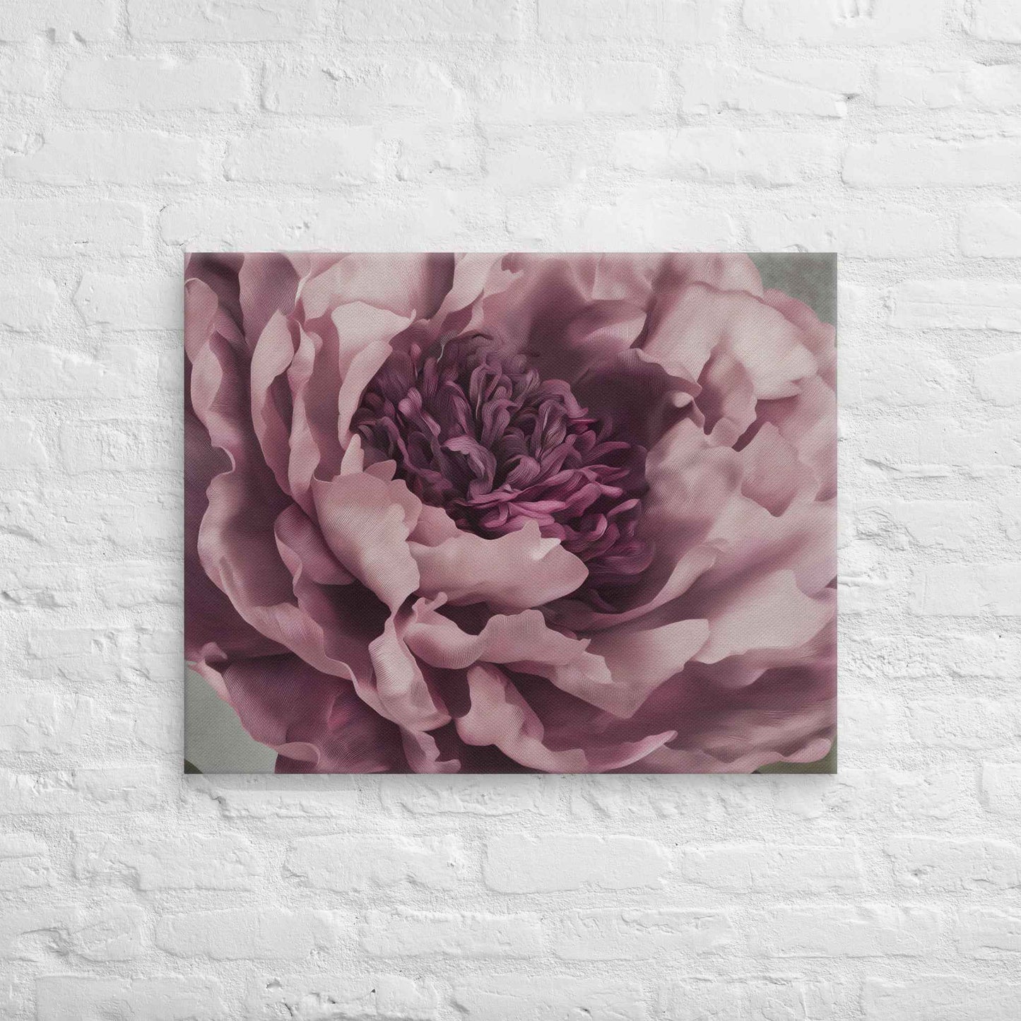 Painted Grace Floral Digital Artwork Pink Peony Wall Art Canvas Print