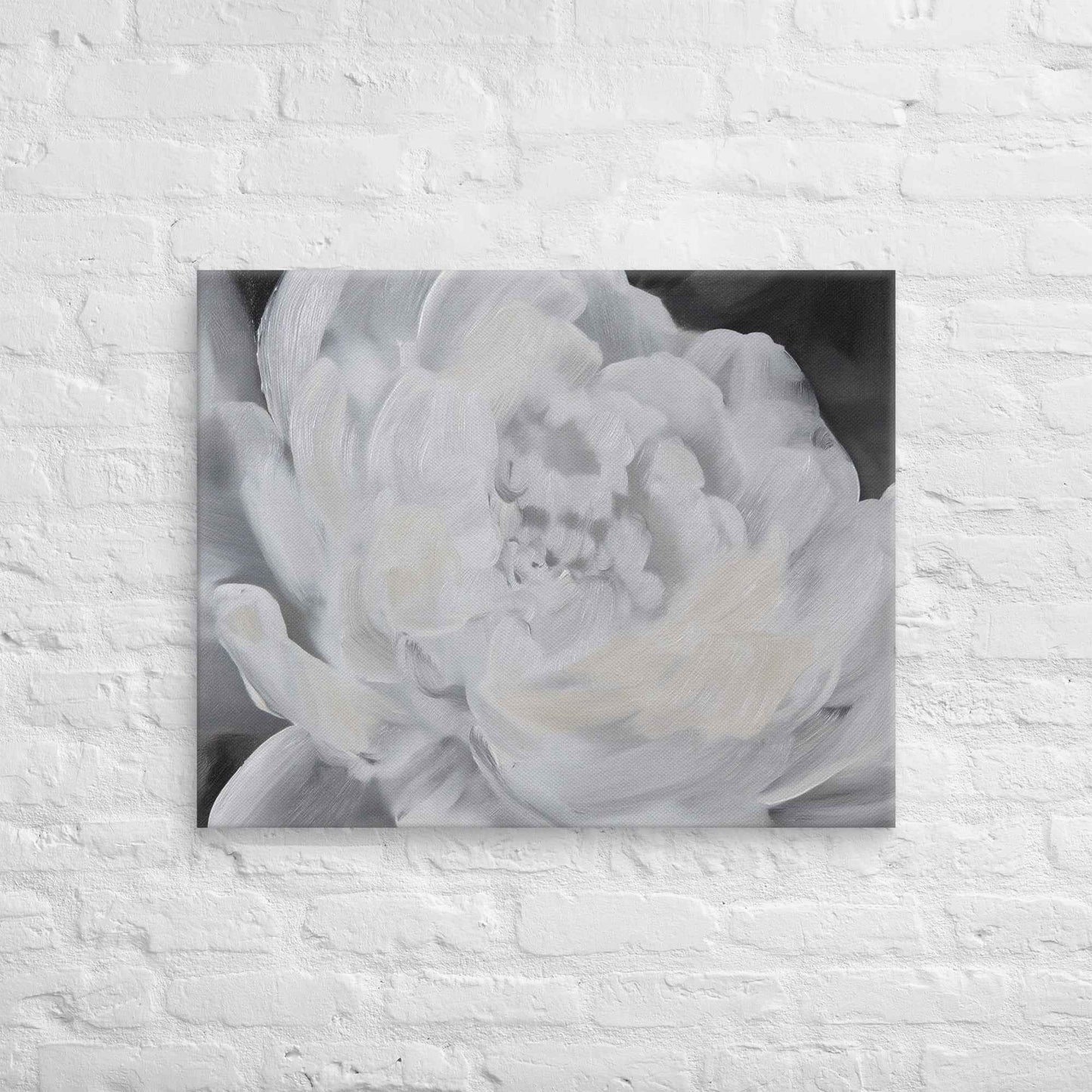 Shadowed Grace Digital Artwork Peony Oil Painting Canvas Wall Art Print