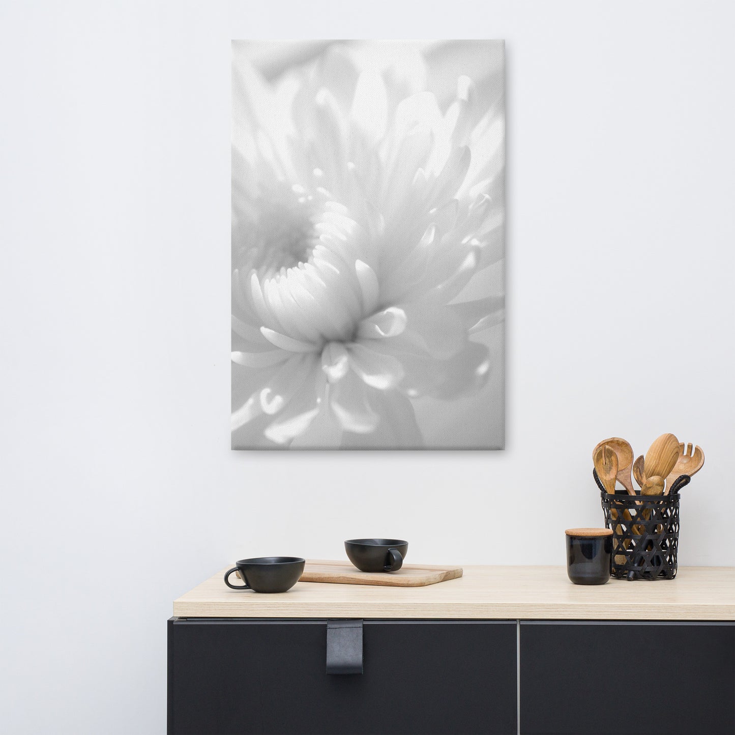 Infrared Flower Black and White Floral Nature Canvas Wall Art Prints