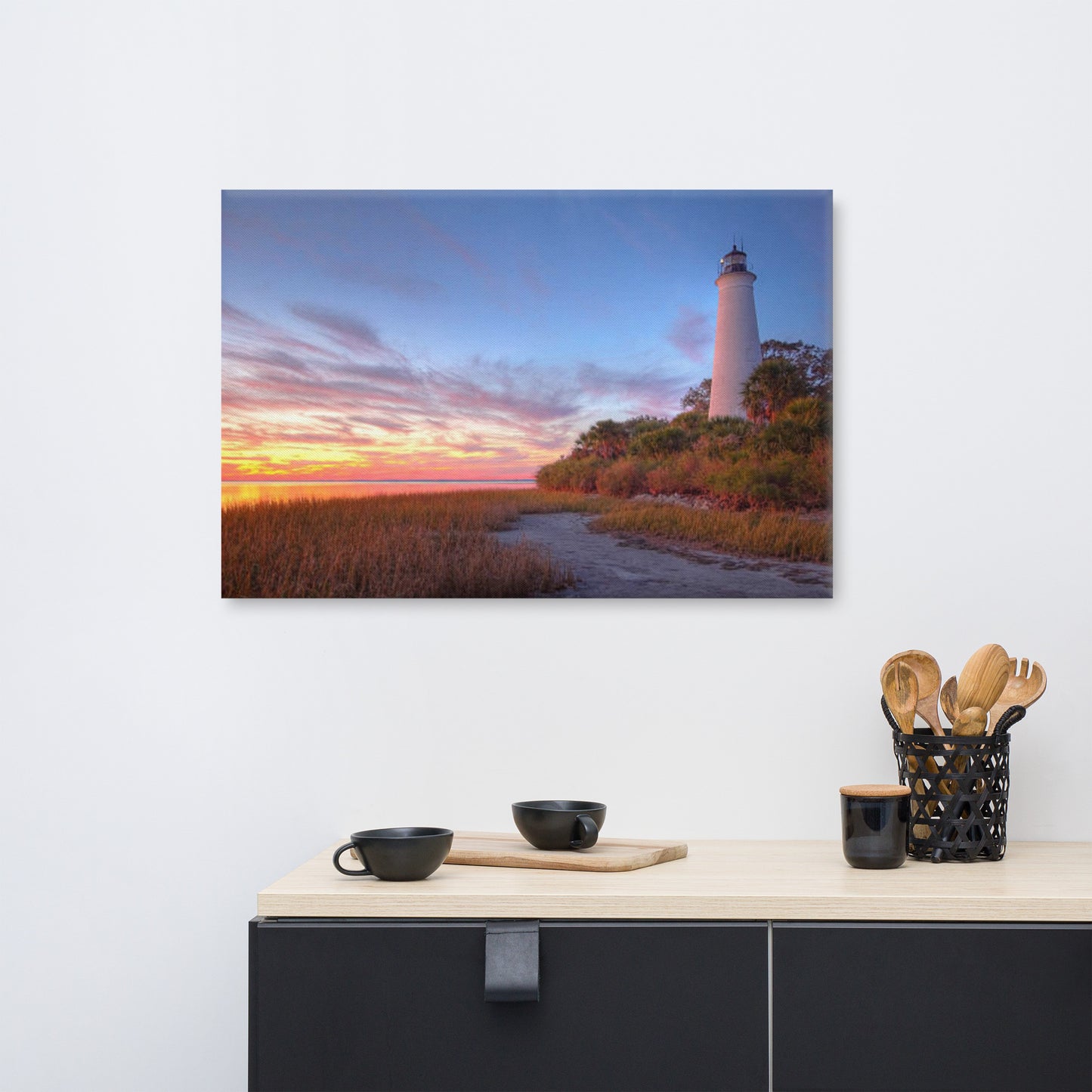 St. Marks Majesty A Beacon of Tranquility Lighthouse Architectural Coastal Beach Photograph Wall Art print