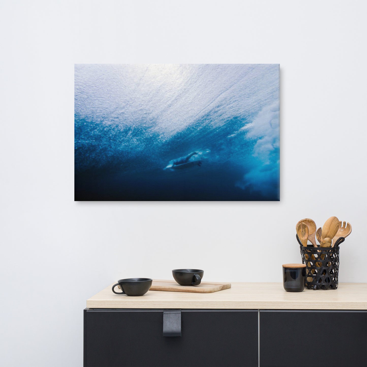 Caught in the Curl Coastal Lifestyle Abstract Nature Photograph Canvas Wall Art Print