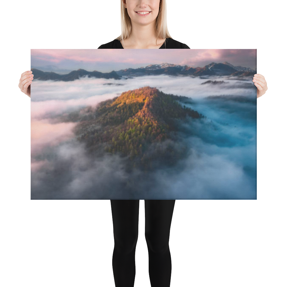 The Mystery of the Mist Rustic Landscape Photograph Canvas Wall Art Print