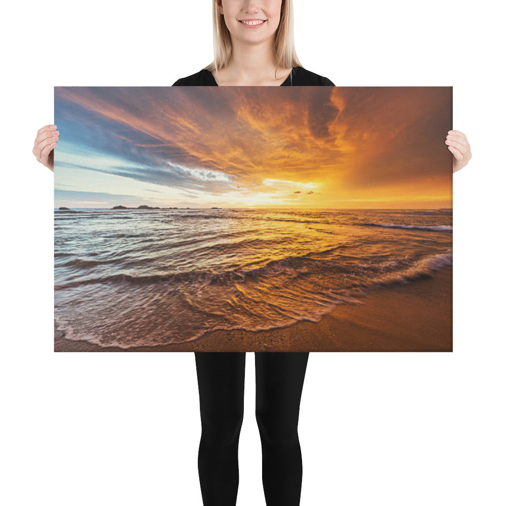 Tranquil Seascape Beach / Coastal Landscape Photograph Canvas Wall Art Print