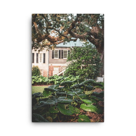 Simon Mirault House and Washington Square Park Savannah GA Canvas Wall Art Prints