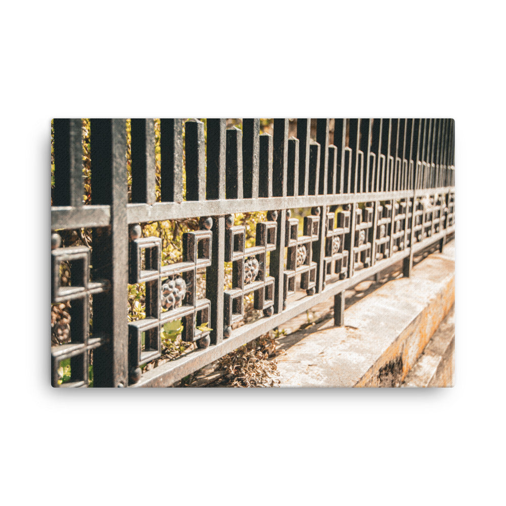 Old Wrought Iron Fence Gate Savannah GA 4 Canvas Wall Art Prints