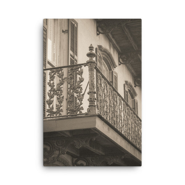 John Rourke House Wrought Iron Balcony Savannah GA 2 Canvas Wall Art Prints