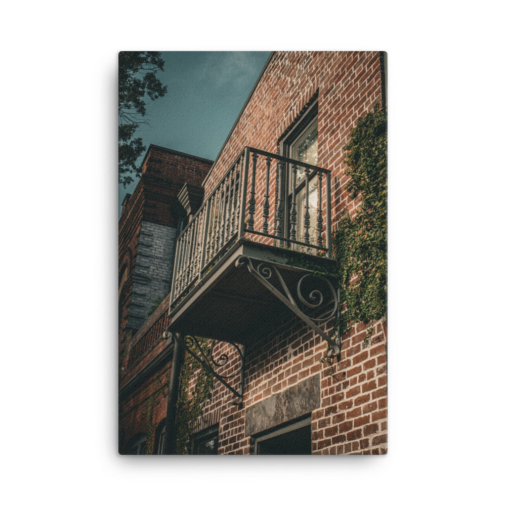 Old Iron Balcony Savannah GA 3 Canvas Wall Art Prints