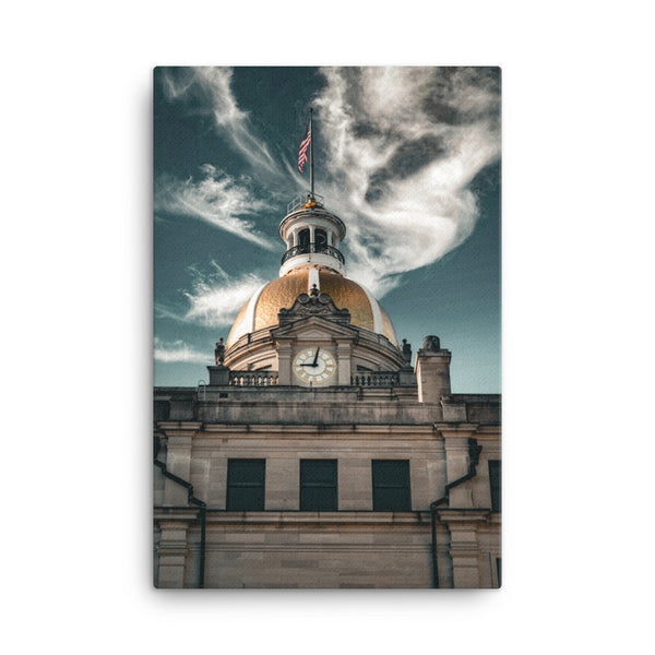 Savannah City Hall Old Historic Building Canvas Wall Art Prints
