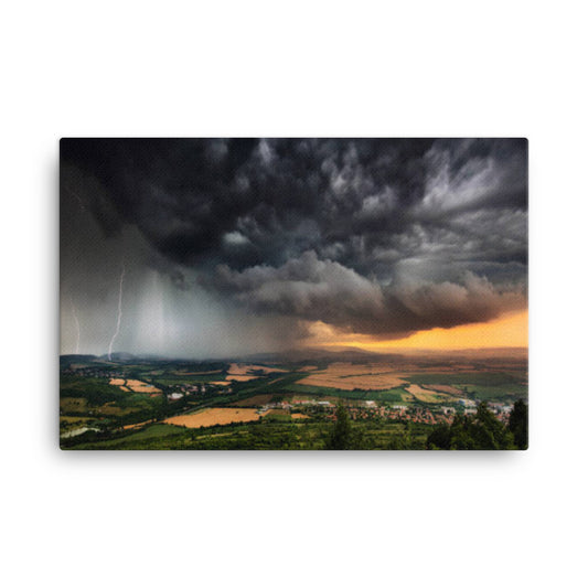 Canvas Pictures For Bedroom: The Storm Rustic / Rural / Country / Farmhouse Style Nature / Landscape Photograph Canvas Wall Art Print