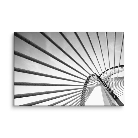 Convergence Black and White Architectural Photograph Canvas Wall Art Print