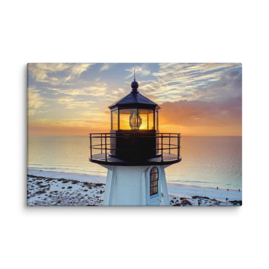 St Mark Lighthouse at Sunset Coastal Architectural Photograph Canvas Wall Art Print