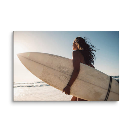 Coastal Calm Surfing Lifestyle Photograph Canvas Wall Art Print