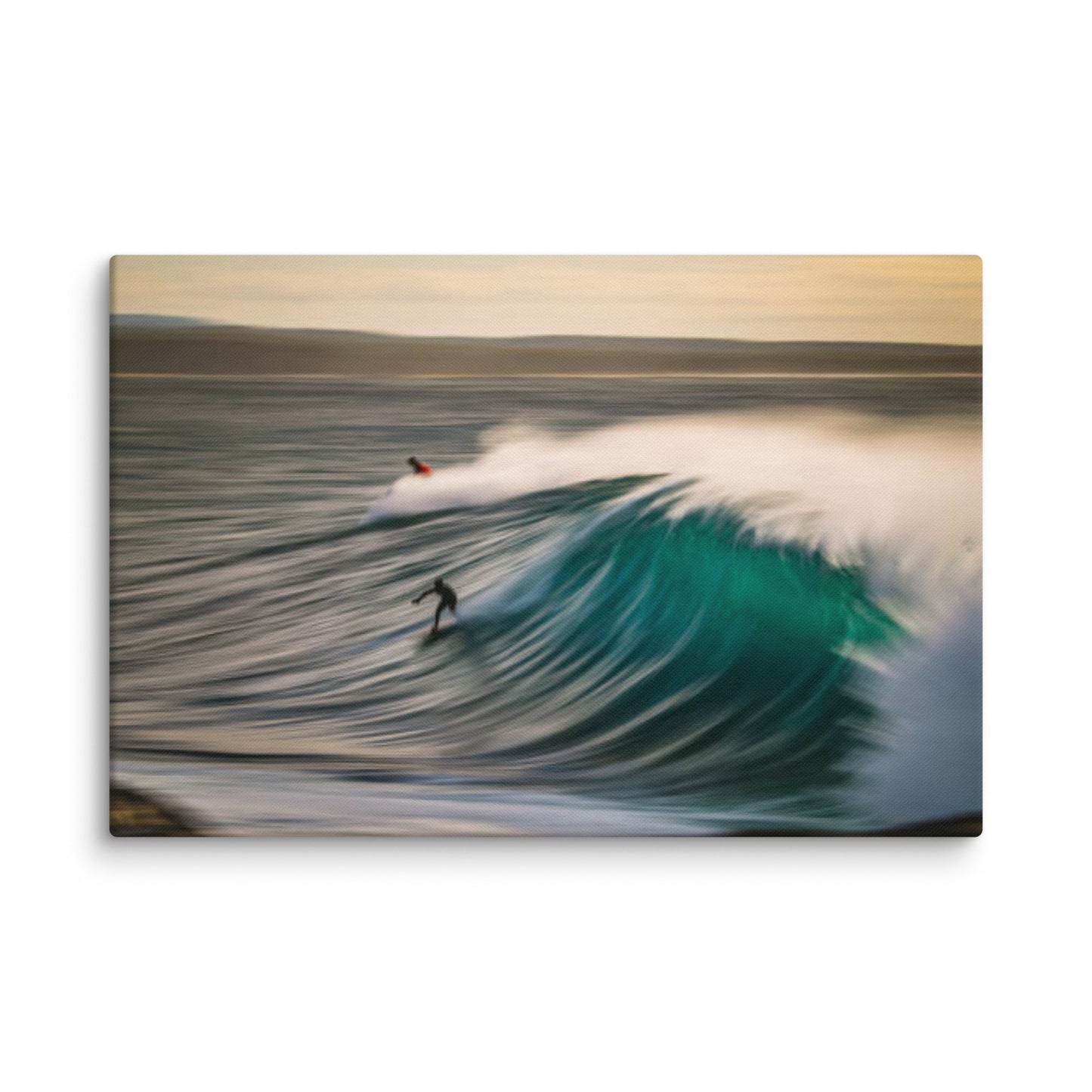 A Surfer's Dance with Light Lifestyle / Abstract / Landscape Photograph Canvas Wall Art Print