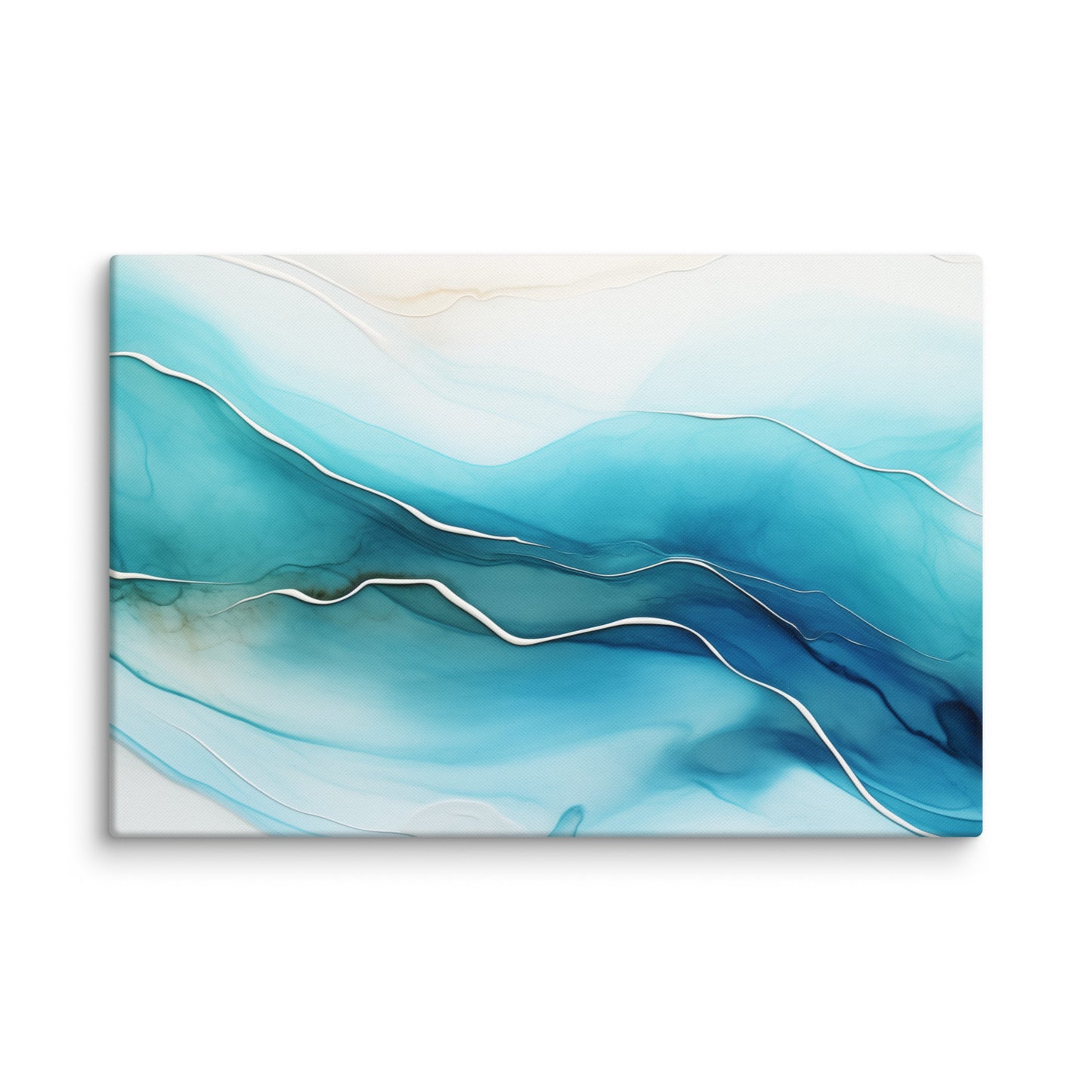 Abstract Art: "Sapphire Serenity" Alcohol Ink - Fluid Art Minimal Canvas Print