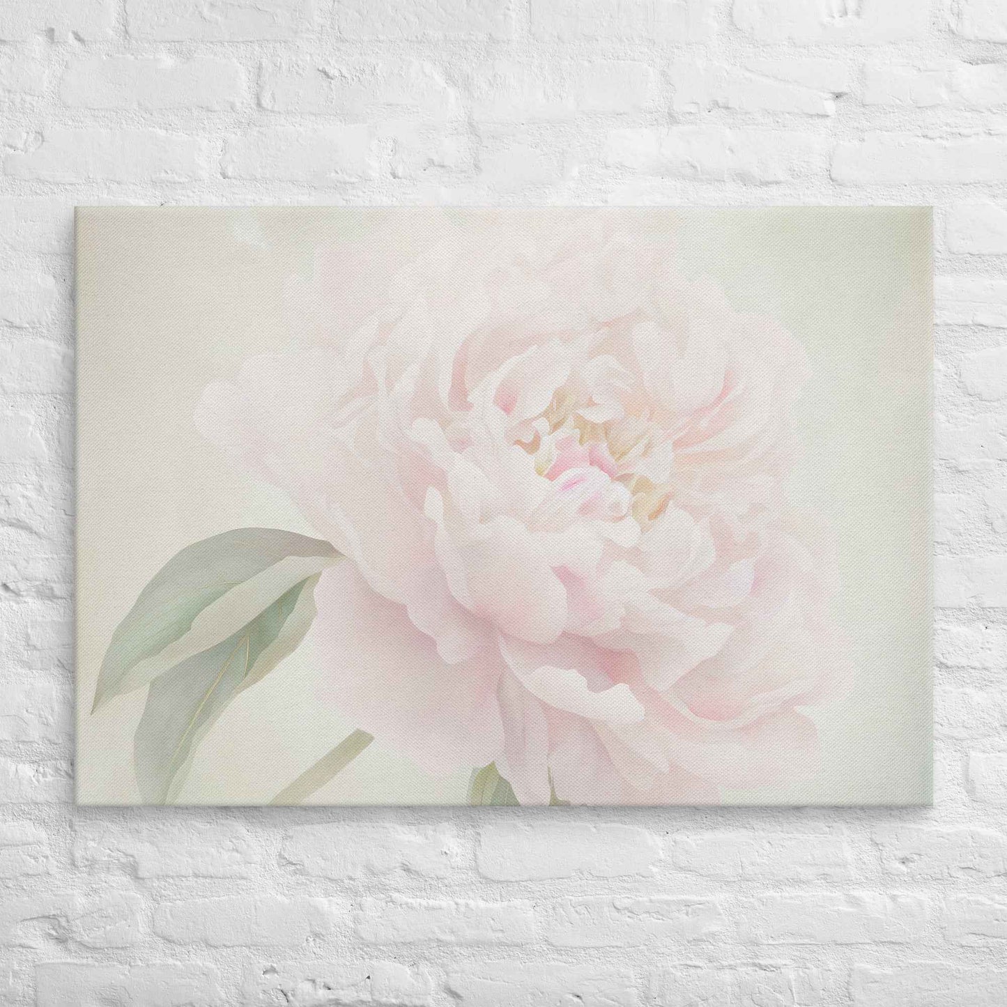 Hazy Bloom Floral Digital Artwork Peony Still Life Canvas Wall Art Print