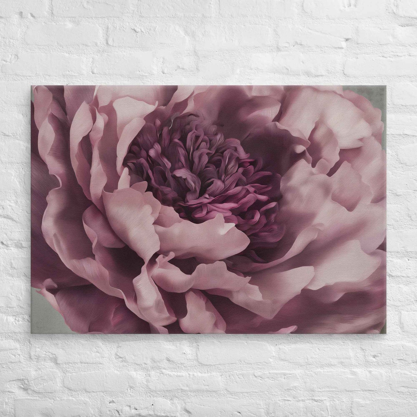 Painted Grace Floral Digital Artwork Pink Peony Wall Art Canvas Print