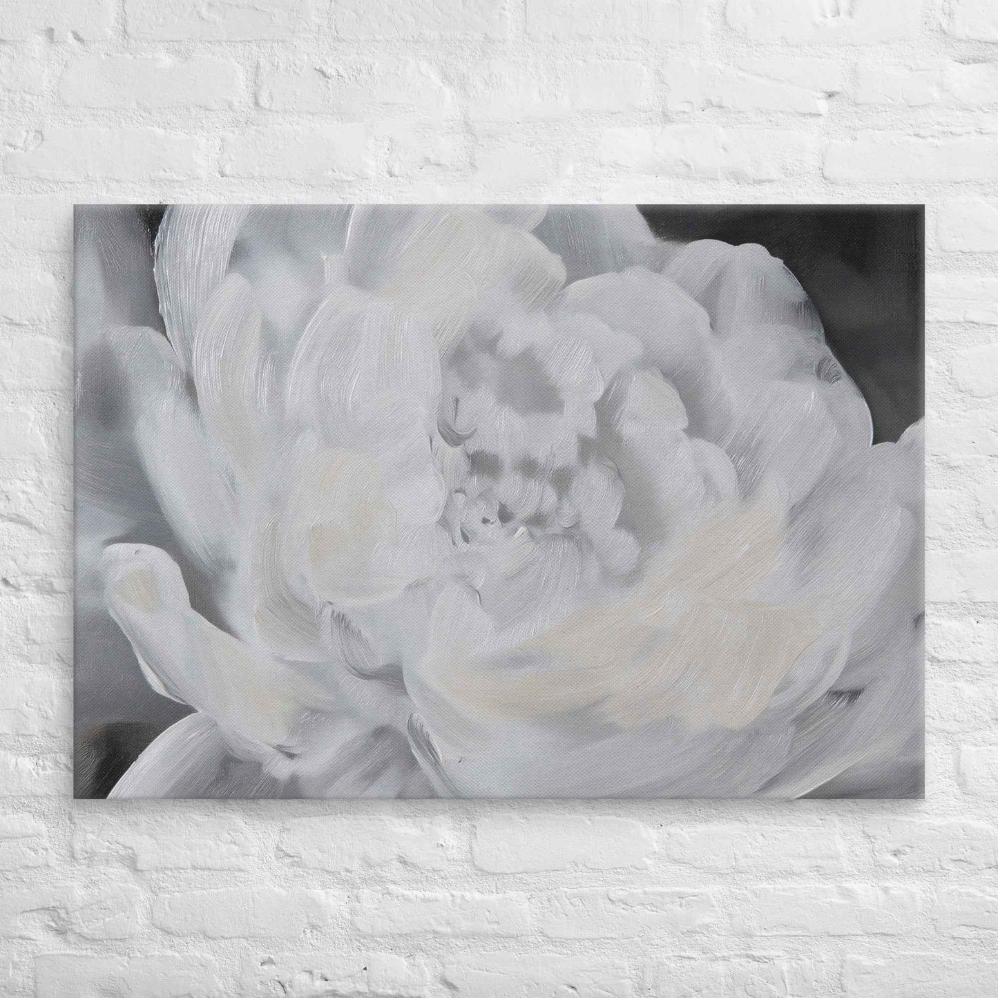 Shadowed Grace Digital Artwork Peony Oil Painting Canvas Wall Art Print