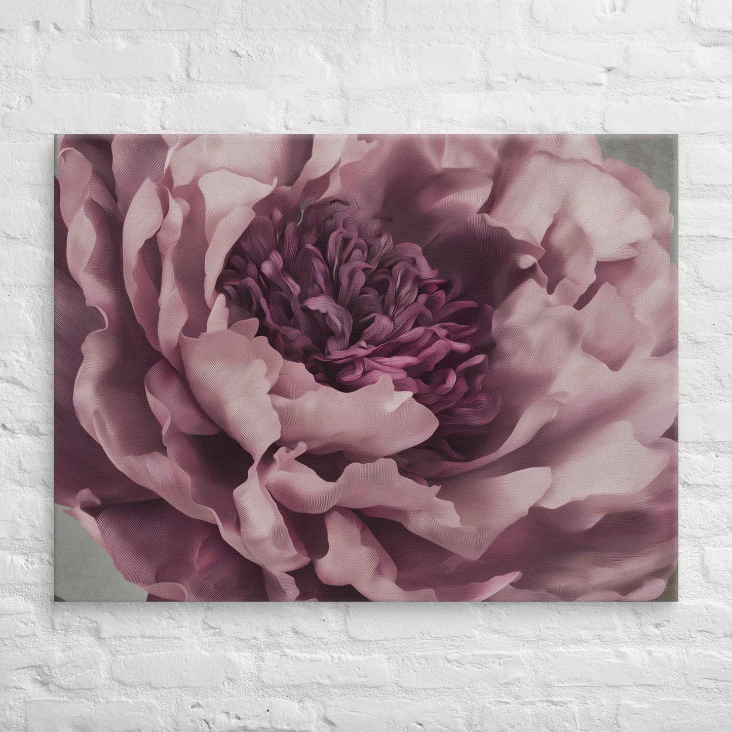 Painted Grace Floral Digital Artwork Pink Peony Wall Art Canvas Print