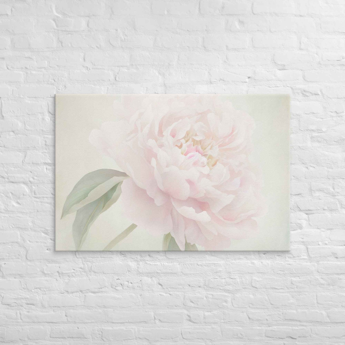 Hazy Bloom Floral Digital Artwork Peony Still Life Canvas Wall Art Print