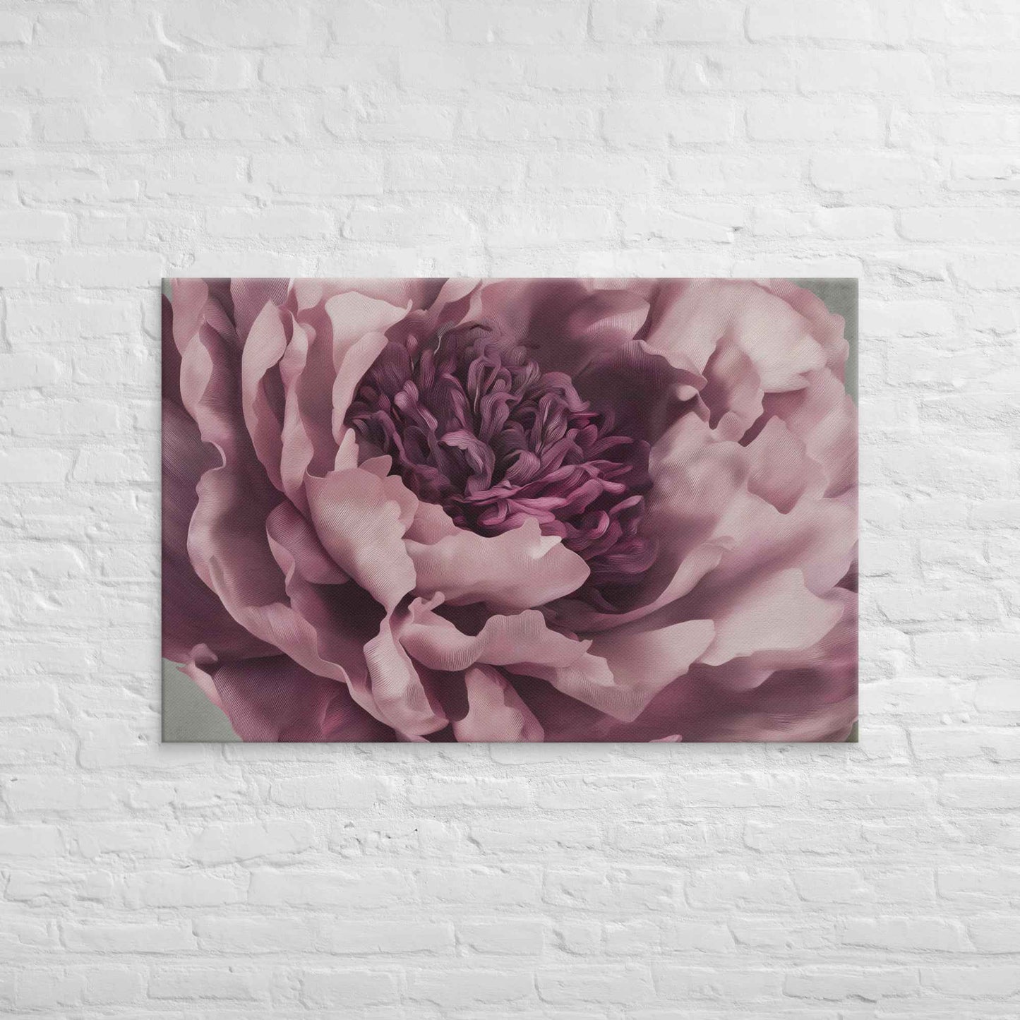 Painted Grace Floral Digital Artwork Pink Peony Wall Art Canvas Print