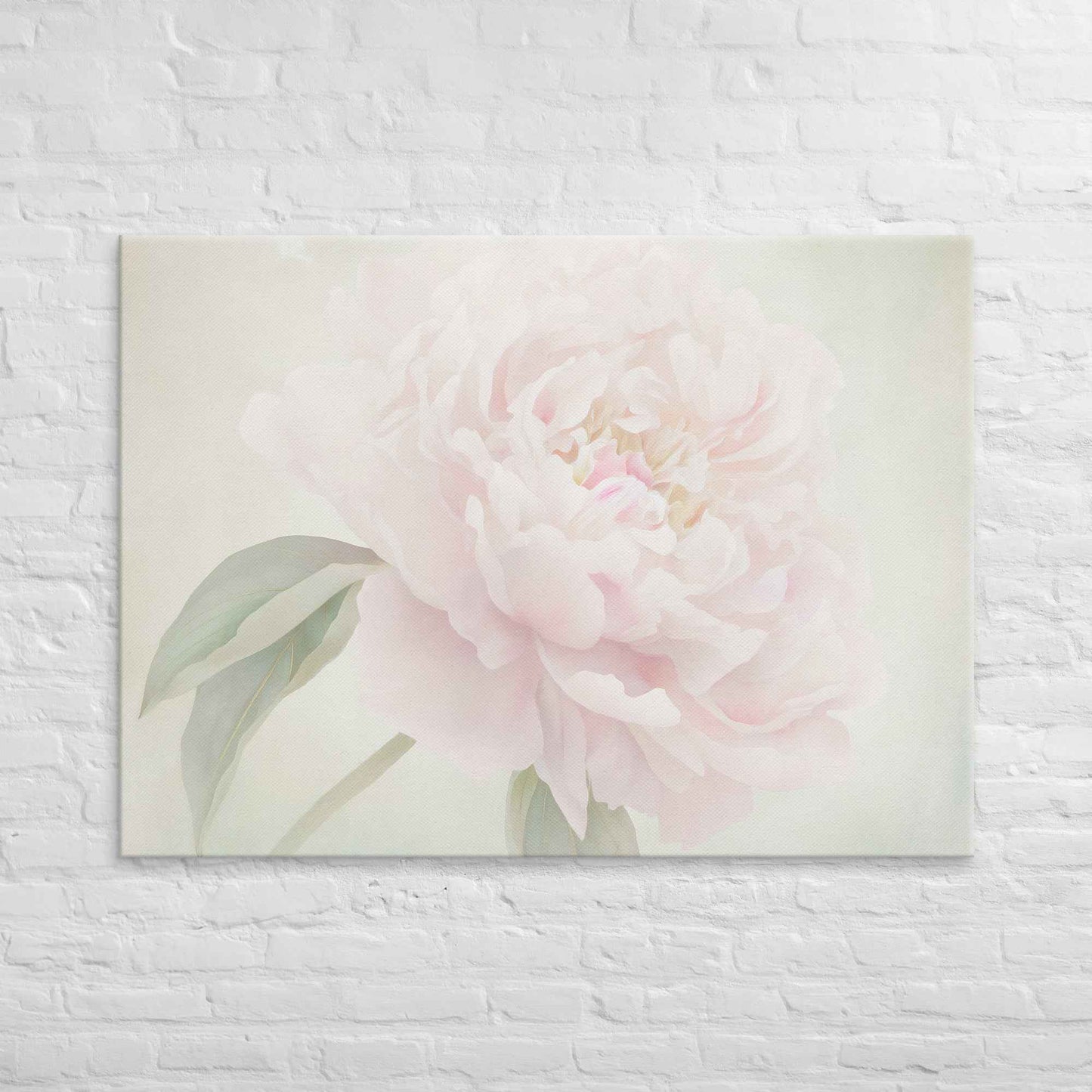 Hazy Bloom Floral Digital Artwork Peony Still Life Canvas Wall Art Print